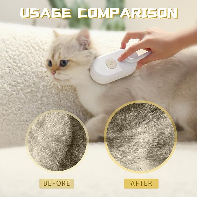 PetEase™ 3-in-1 Steam Grooming Brush – For Cats, Dogs & All Pets