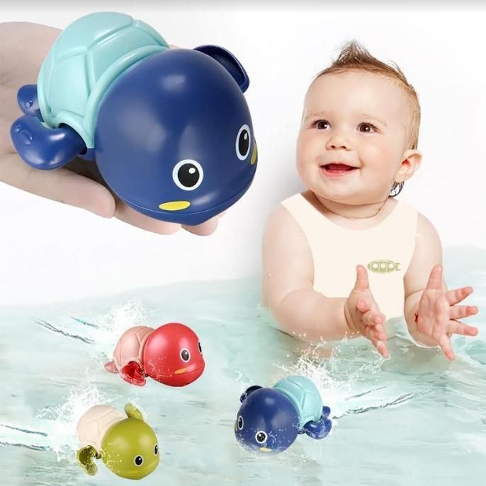 Wind-Up Swimming Turtle Bath Toy for Kids