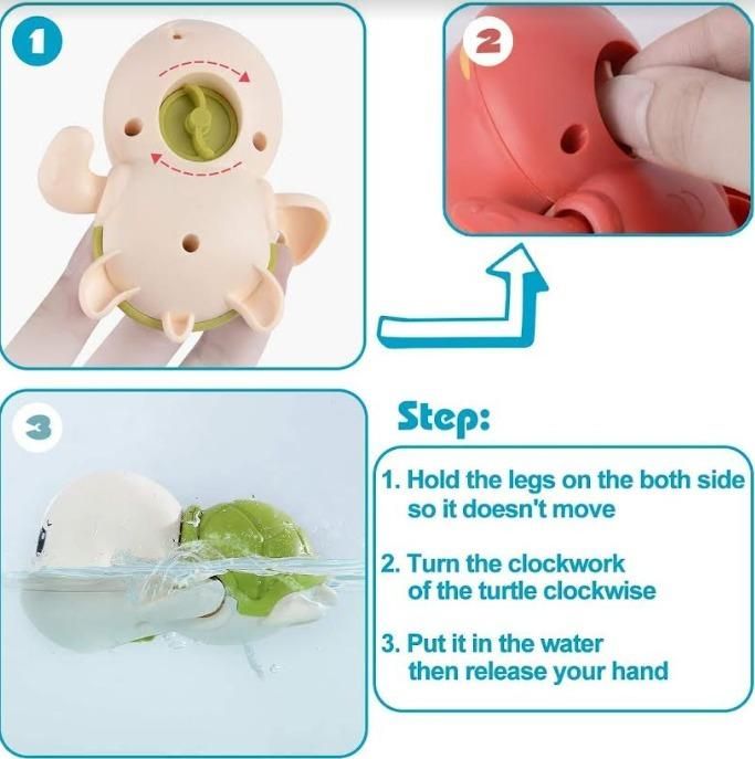 Wind-Up Swimming Turtle Bath Toy for Kids