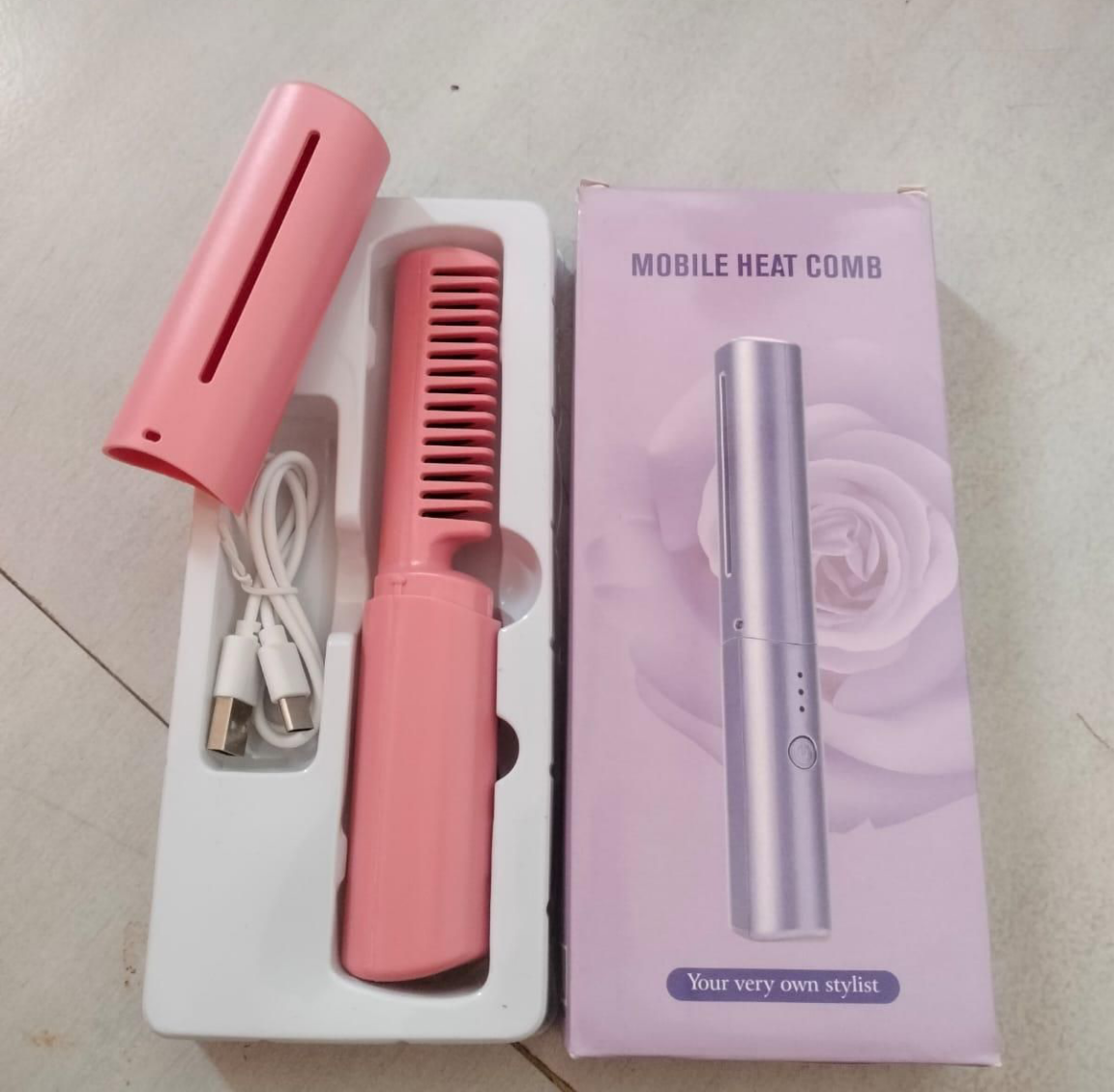 Rechargeable Hot Comb Hair Straightener
