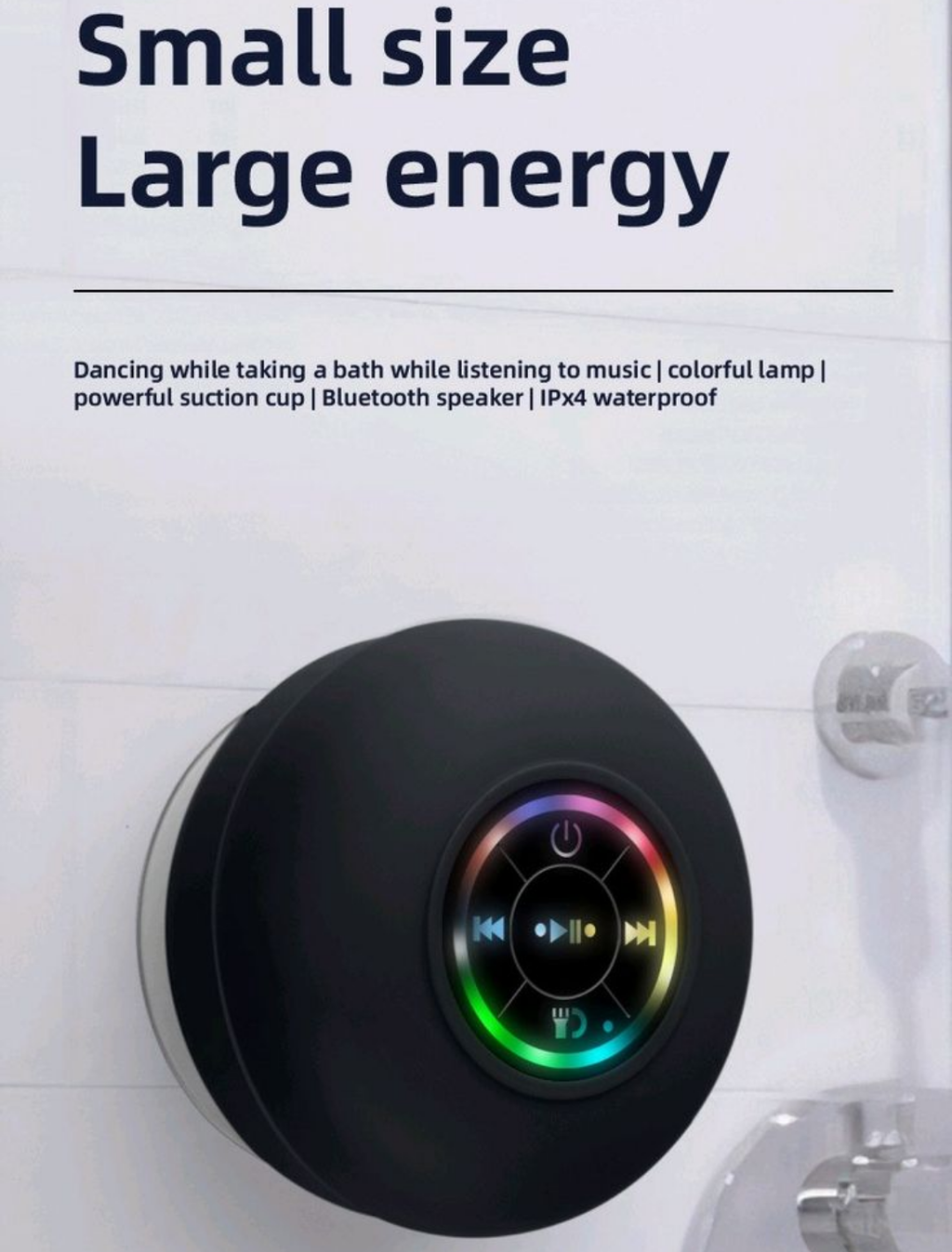 Large Suction Cup Waterproof Bluetooth Speaker