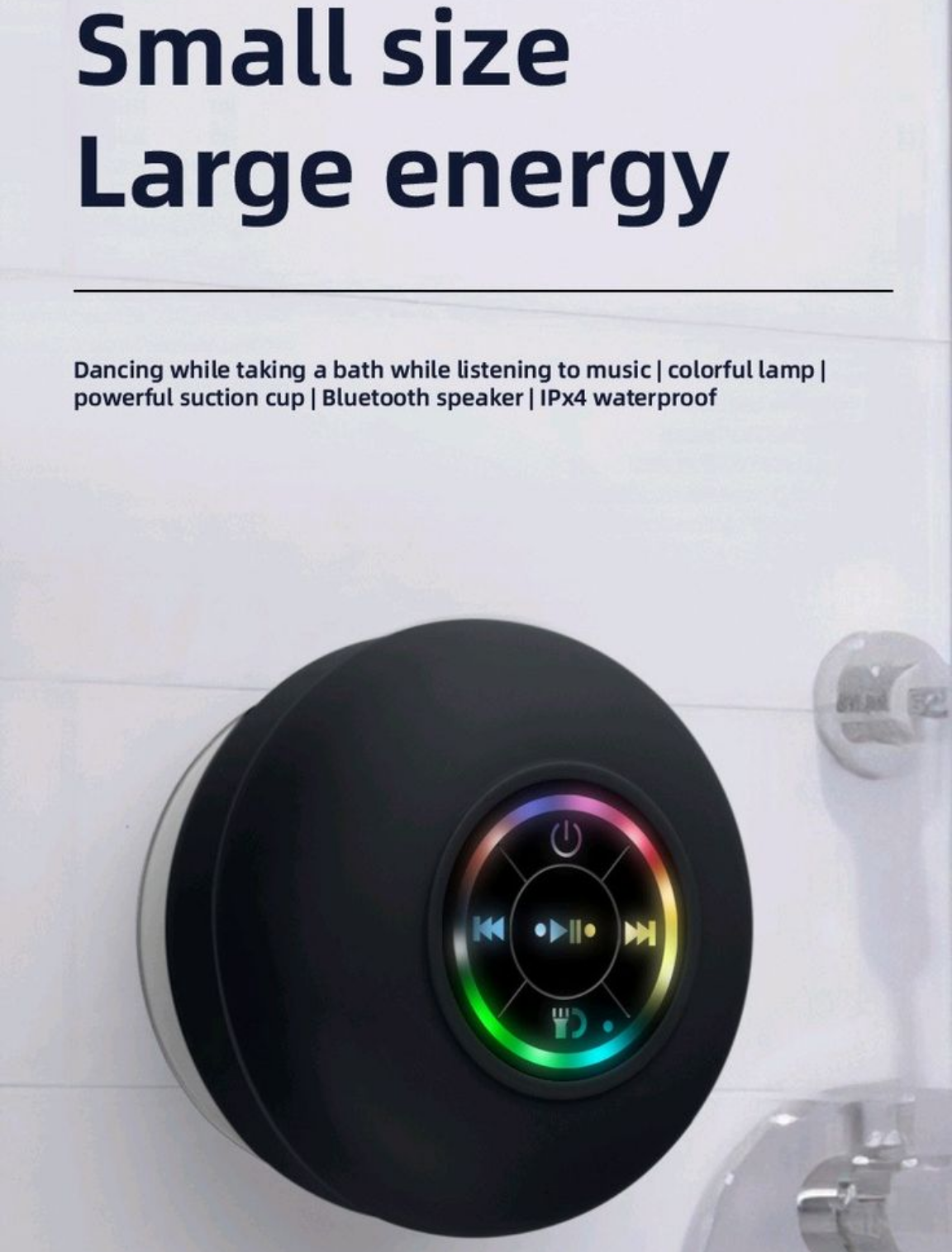 Large Suction Cup Waterproof Bluetooth Speaker